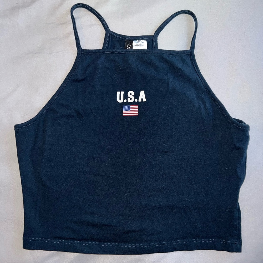 H&M Dark Blue USA Tank Top
